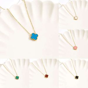 Pendant Four Leaf Clover Necklace Cleefs Halsband Designer för kvinnor smycken Sier Green Z5M0# s