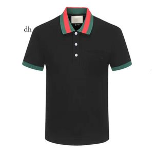 T-Shirt 2023 Italien Polot Shirt Mode Männer Polo-Hemden Kurzärmeles Freizeit-Baumwoll-T-Shirts Hochwertiges Casualettter Down Kragen Tops 9b