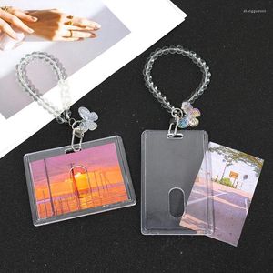 Nyckelringar ins transparent plastram Keychain Söt kristallfjärilen Pendant Key Chain Bag Telefon Family Po Accessories