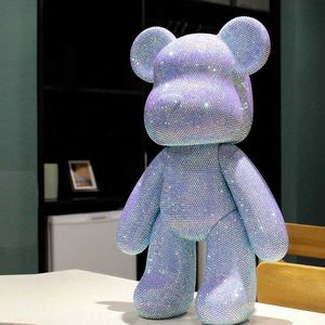 Действительные фигуры Big Diamond Bear Brick Pattern DIY стразы Защитой Статуя живопись живопись виниловой украшения подарки по подарок H240521