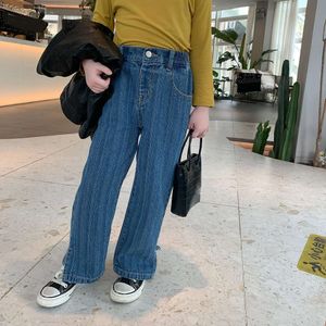 Девочки весенняя осень новая тенденция детские детские детские джинсы европейские и американские модные сплит