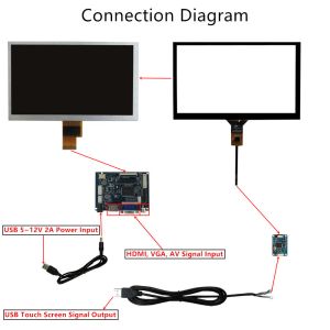 8 Inch Multipurpose Portable Monitor LCD Display Screen HDMI-Compatible VGA AV Driver Control Board Digitizer Touchscreen