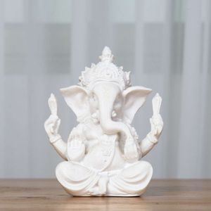 Gerade Sandsteinharzhandwerk, indischer Elefantkopf Gott Home Dekoration Ornamente, kreative Gaben