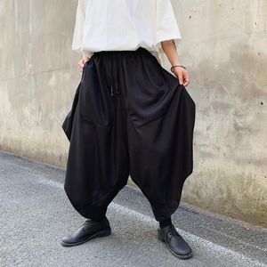 Calça masculina verão preto calça as calças casuais culottes shorts queimados jovem cabeleireiro yamamoto