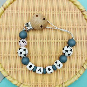 Pacifier Holders Clips# Customized English Letter Name Baby Silicone Ball Nipple Clip Chain Teeth Pendant Baby Nipple Cavai Teeth Toy Gift d240521