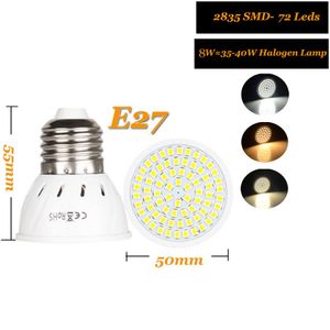 10X GU10 E27 MR16 LED Lamp Bulb DC12-24V 4W 6W 8W 36/54/72LEDs LED Spotlight 2835SMD LED Diode Lamp for Home Lampada 220V 110V