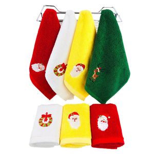 Algodão Christmas Kids Prato toalha Super absorvente Rags de limpeza de banheiro Toalhas de chá de cozinha Toalhas para casa Limpeza de pano de chapéu de Natal grátis Hy0169