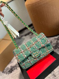 Small fragrance designer woolen bag Portable Crossbody bag Women's Crossbody 19cm cover bag Diamond check chain bag Mary Red Zizi 62