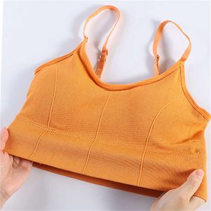 Roupa esportiva sem costas ginástica esportiva esportiva de sutiã de roupas íntimas femininas com alça de ombro ajustável Colete de ioga acolchoada BRALETTE