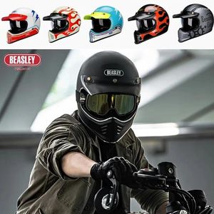 Capacetes de motocicleta beasley capacete retro homens e mulheres bluetooth Four Seasons Helm ECE DOT