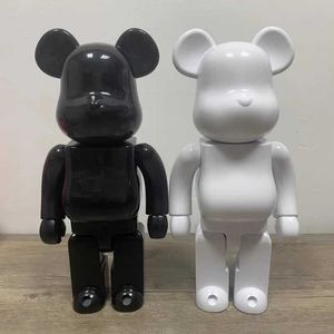 Action Toy Figures 400% Bear Brick Digital ABS Violent Statue White Figmar Doll Model Living Room Decoration House H240521