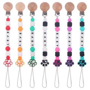 Pacifier Holders Clips＃カスタマイズされたベビー漫画シリコーン歯のおもちゃダミー歯ブレスレットサポート乳首クリップチェーンDIY名快適な快適なドリップチェーンD240521