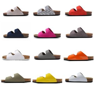 Sapatos de estoque Arizona Designer de couro oleado Verão Cork Selppers Designs de moda Sandálias favoritas de praia