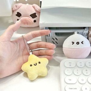 3PCS Cute Stars Plush Doll Squeak Keychain Fluffy Soft Stuffed Toy Backpack Bag Pendant Charms Adorkable Gift For Kids Girlfriend