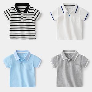 Summer Baby Boys koszulki Polo Ubrania Dzieci Koszulka dla dzieci Koszulka Dziecięca Dziewczyna Dziewczyna chłopiec w paski koszula polo Tops TEE 240521