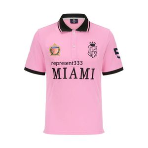 camisa polo masculina nova camisa polo para esportes rosa clássicos masculinos Casual Casual Pure Slim Fit Tlue Grande Camiseta de lapela de mangas curtas