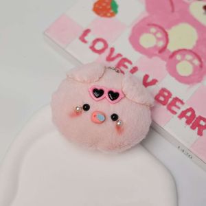 3pcs sevimli gözlüklü domuz peluş peluş bebek gıcırtılı anahtarlık kabarık yumuşak doldurulmuş oyuncak sırt çantası çanta kolye adorable hediye çocuklar için