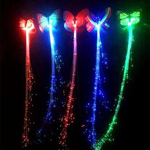 1 pezzi luminosi capelli lampeggianti treccia luminescent forchetta novetly ornament ragazze ha guidato i giocattoli per la festa di Natale regali per kid 240521