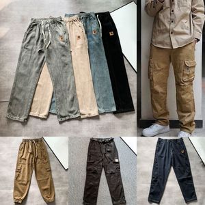 Designer Mens Pants Street Loose Jogger Women Straight Work Vintage Tactical Big Pocket Overalls Trousers Cargo Harajuku Hip Hop Print jeans