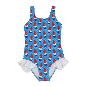 ワンピース卸売子供と幼児の夏の内側7月4日プリーツ水着ベイビー水着ワンピースの袖なしの水着D240521
