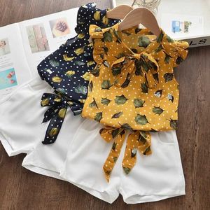 Clothing Sets Summer Toddler Girl Clothing Set Kids Tracksuit Flower Sleeveless Vest+Shorts 2pcs Baby Clothes Suit Infant Y240520B3C3