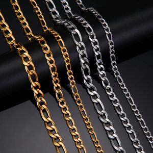 Figaro Chain for Women Basic Punk Gold Color Rostfritt stål Långt halsband Chokers Män hiphop smycken gåvor