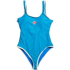 Blue Backless One Piece Swimsuit Women Summer Sexy Sim Bikini Swimwear Thin Classic Beach Swimsuit