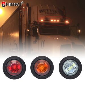 24V 3LED redondos redondos marcadores laterais Amarelo Branco Impermeável Red LED para caminhões Luzes de folga Lâmpada de sinal Turn Signal