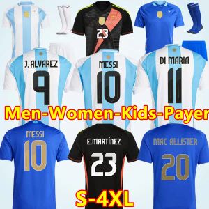 2024 25 Argentina Soccer Jerseys MESSIS Otamendi DE PAUL National Team DYBALA MARTINEZ KUN AGUERO Maradona Football Shirts 24 25 Men women DI Maria Kids Kits