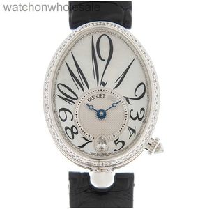 ダイヤモンドの高品質の高級女性時計デザイナーニューレディースウォッチナポリクイーン18Kプラチナダイヤモンドオートマチックメカニカル