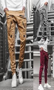 Mens Pant Autumn 얇은 면화 캐주얼 바지 바지 스키니 조깅화물 바지 패션 힙합 스트리트웨어 포켓 하렘 바지 4422090