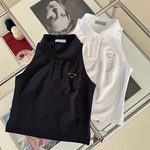 Women designer sexy vest top fashion polo sleeveless T-shirt classic black white top cotton letter halter tank top SML