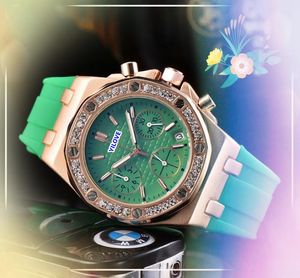Женский хронограф бриллианты кольцо кольцо дня дата классический браслет monte femme батарея часы Quartz Красный зеленый белый резиновый ремешок с рождественскими подарками