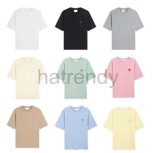 2024 French Fashion Amis T Shirt Paris New Candy Macaron Ice Cream Color Series Love Brodered Short Sleeve Tee Tops Unisex Style