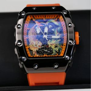 2024iv Herren Uhren Sport hoher Aussehen Modetrend Luminous wasserdichte Gummi -Eimer Dragon Tiger Männchen Uhr Uhren 147