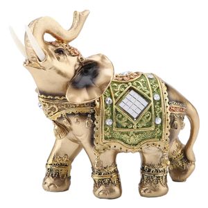 Chinese Traditional Feng Shui Lucky Elephant Statue Resin Wealth Animal Sculpture Elephant Figurine Ornament Home Decoration 240520