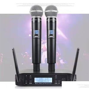 Mikrofoner Mikrofon Wireless GLXD4 Professionellt system UHF Dynamic Mic 80m Party Stage Singing Speech Handheld For Shure Drop Deliv Oturq