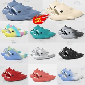 Shark Summer Slippers Eva Sliders Men Kobiety Dzieci Slajdy różowe niebieskie szarą piankę pamięci