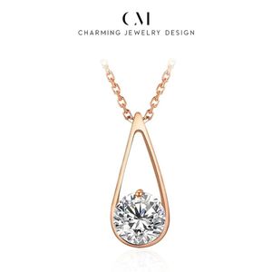 Charmig 60mm D VVS1 Färg Luxury Pendant For Women Pure 10K 14K 18K Real Gold Diamond Necklace Anniversary Gift 240515