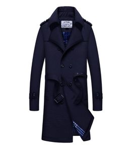 Men039s Trench Coats Coat Men Classic Double Breasted Mens Long Clothing Jackets British Style Overcoat M4XL Size2704256