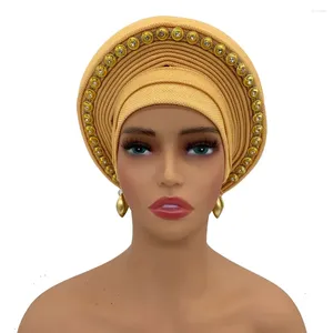 Abbigliamento etnico africano headtie da donna berretto turbante nigeria auto gele feste di nozze headpeice head wap waps già autogele fatto a mano autogele