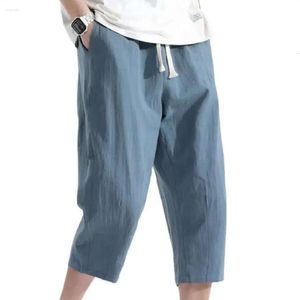 Men S Pants Summer Breeches Casual Cotton And Linen Loose Korean Style Trend Nine Point Straight Trousers XL C D