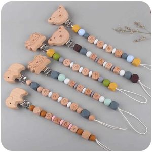 Pochodniki smoczki klipy# Imiona spersonalizowane DIY Baby Pacifer Clip Animal Beech Pacifier Silikon Protekła Protka Klip Baby Pacyfier D240521