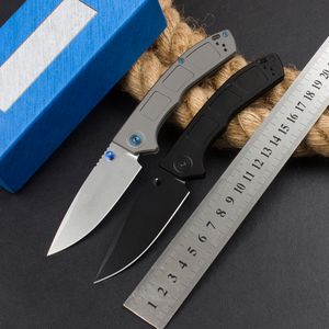 1Pcs Butterfly 748 High End Pocket Folding Knife D2 Stone Wash/Black Coated Drop Point Blade CNC Titanium Alloy Handle Outdoor Survival EDC Knives with Retail Box