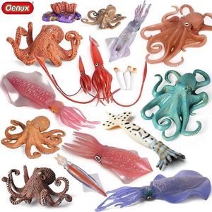 Neuheit Spiele Oenux Marine Molluscs Modell Simulation Tintenfisch Oktopus Wachstumszyklus Action Figur Sealife Animals Bildung Kinder Spielzeug Y240521