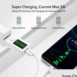 Hubs USB 5A Tipo C Fast Charger Dados Tipo C Supercharge para Huawei Mate 30 20 P30 P20 Drop Drop Entrega Computadores de rede Comp Ot0SD