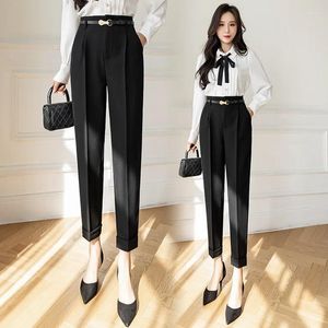 Women's Pants Baggy 2024 Spring And Summer High Waist Cropped Casual Harem Commuters' Workwear Korean Style Skin