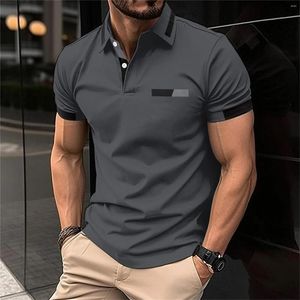 Мужские повседневные рубашки модные поло, мужские дизайнерские бренды топ -рубашка Pure Cotton Basic Short Camisas de vestir para hombre