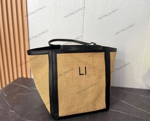 Strandpåse casual rotting stor kapacitet designer totes wicker vävda halm kvinnor handväskor panier palm lämnar lady axel crossbody stiliga väskor märke fyrkantiga totes