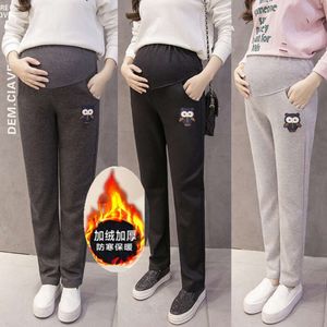Leggings de maternidade para mulheres grávidas Roupas outono inverno veet calças de gravidez quente calça calça pantalon grossa femme l2405